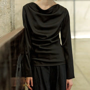 Draped Long-Sleeve Top