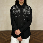 Floral Embellished Long-Sleeve Shirt