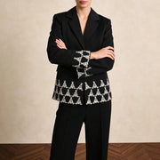 Embellished-Hem Tailored Blazer