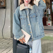 Contrast-Collar Pocket Jacket