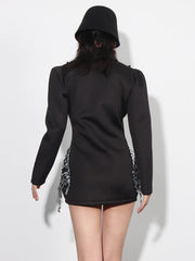 Embellished Fringe Blazer Dress