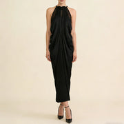 Draped Halter Long Dress