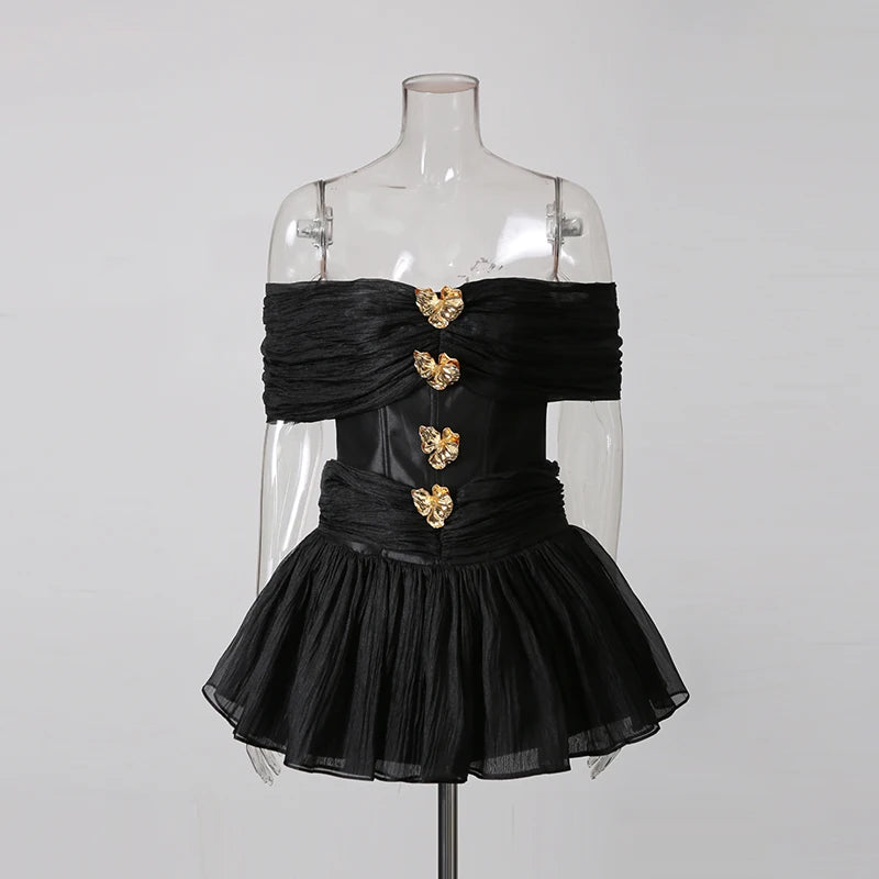 Off-Shoulder Ruched Mini Dress