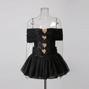 Off-Shoulder Ruched Mini Dress