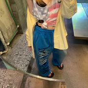 Letter-Print Drawstring Pants