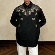 Floral-Embellished Button-Up Shirt