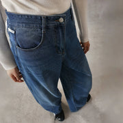Seamed Wide-Leg Jeans