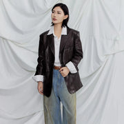 Glossy Relaxed Tailored Blazer