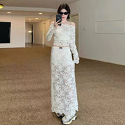 Lace Top and Long Skirt Set