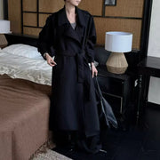 Tie-Waist Long Trench Coat
