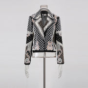 Embellished Patterned Cropped Jacket