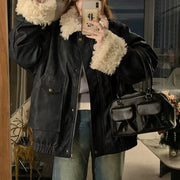 Fluffy-Trim Relaxed Jacket