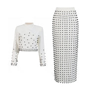 Embellished Top and Long Skirt Set