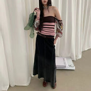 Striped Strapless Fitted Top