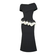 Off-Shoulder Ruffle-Waist Dress