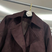 Tie-Waist Cropped Trench Jacket