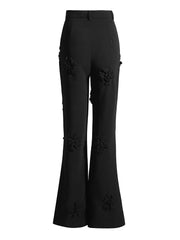 Floral Applique Blazer or Flared Pants