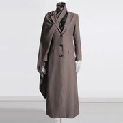 Draped Asymmetric Tailored Blazer
