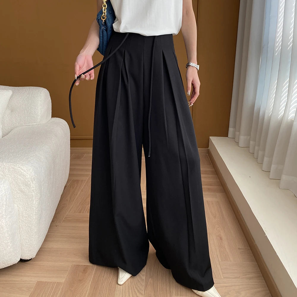 Pleated Wide-Leg Pants