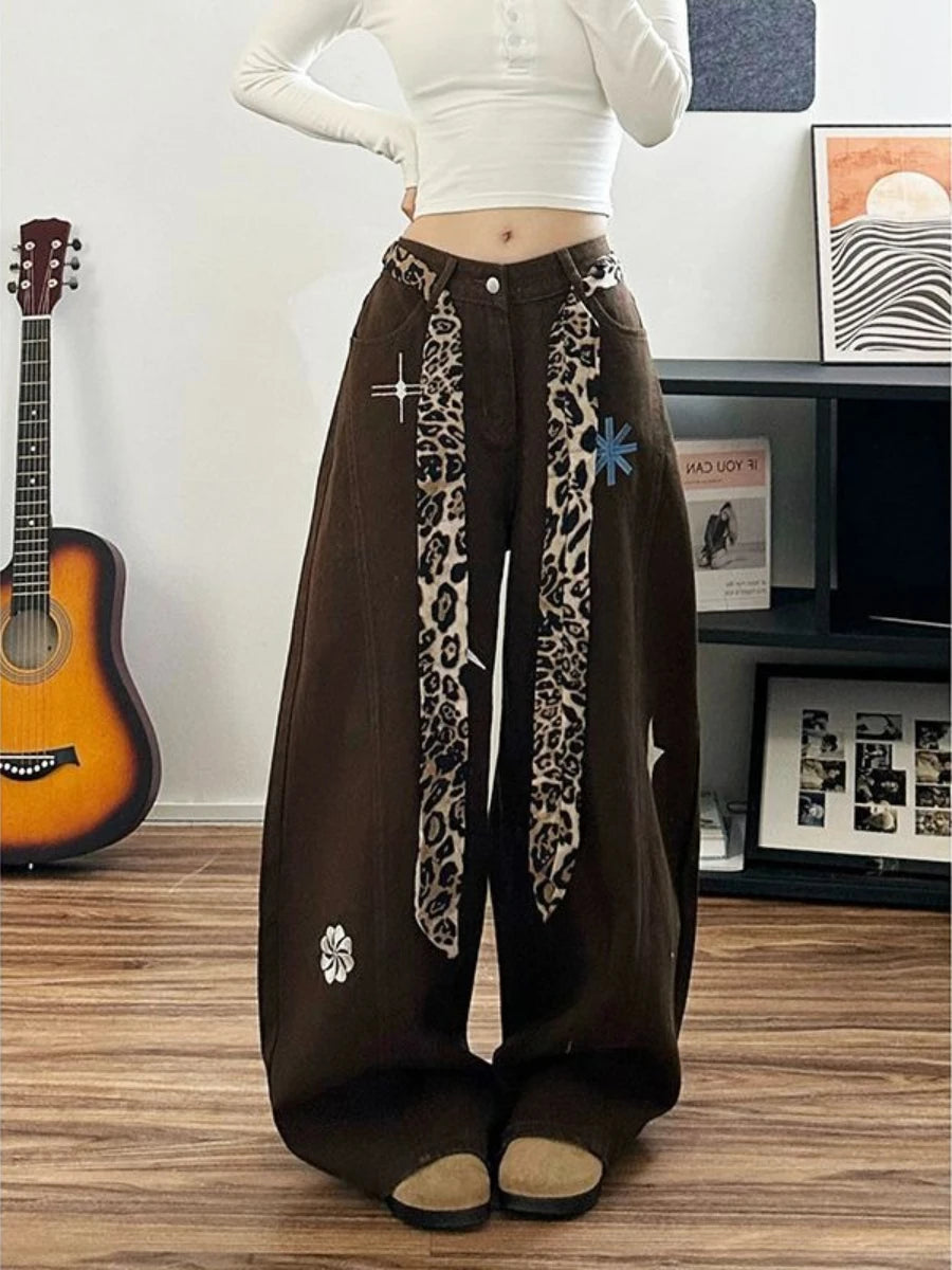 Graphic-Detail Wide-Leg Pants