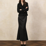 Tailored Jacket and Flared Skirt Set