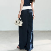 Lace-Waist Wide-Leg Pants