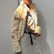 Shaggy Collared Cropped Jacket