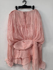 Ruched Balloon-Sleeve Mini Dress