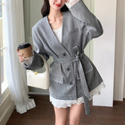 Scalloped-Trim Longline Jacket