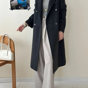 Notched-Lapel Long Coat