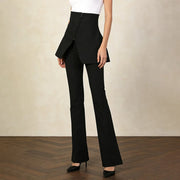 Layered-Waist Flared Pants