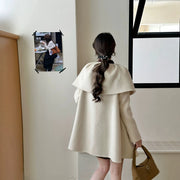Floral-Button A-Line Jacket