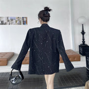 Embellished Notched-Lapel Blazer