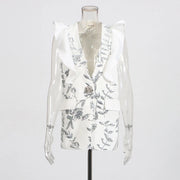 Floral-Embellished Sleeveless Vest