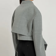 Asymmetric Cutout Cropped Jacket