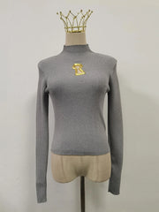 Keyhole-Detail Long-Sleeve Top