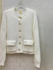 Ribbed Pocket-Detail Cardigan