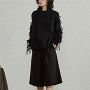Tie-Sleeve Crewneck Sweater