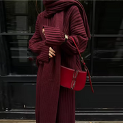 Ribbed Sweater and Pants Set