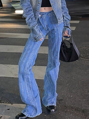 Panel-Seam Flared Jeans