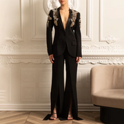 Embellished Shawl-Collar Blazer