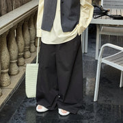 Pleated Wide-Leg Relaxed Pants