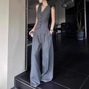 Button-Front Vest and Pants Set