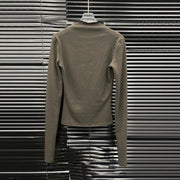 Cutout-Front Long-Sleeve Top