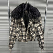 Plaid Zip-Front Jacket