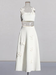 Floral Applique Top, Skirt or Set