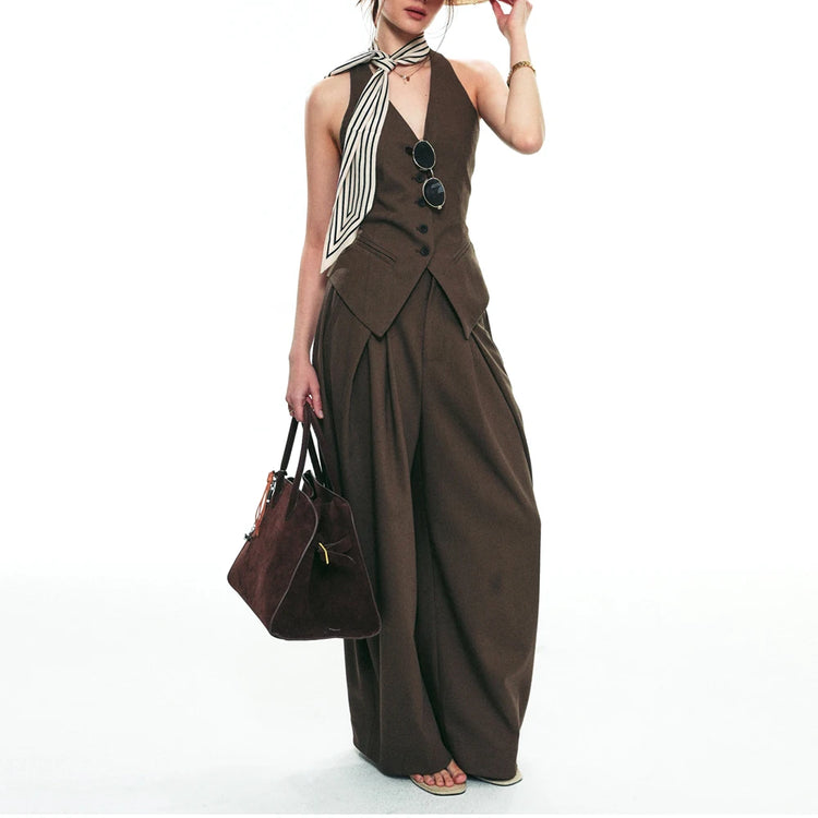 Button-Front Vest and Pants Set