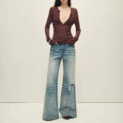 Distressed Flared Jeans