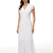 Lace-Trim V-Neck Dress