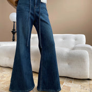 Tie-Waist Flared Jeans